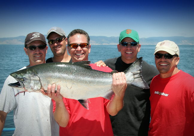 Group Fishing for King Salmon on San Francisco Bay